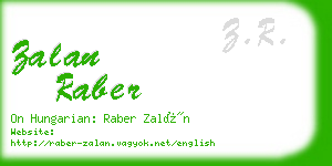 zalan raber business card